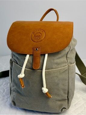 Slumberkins backpack canvas and vegan leather